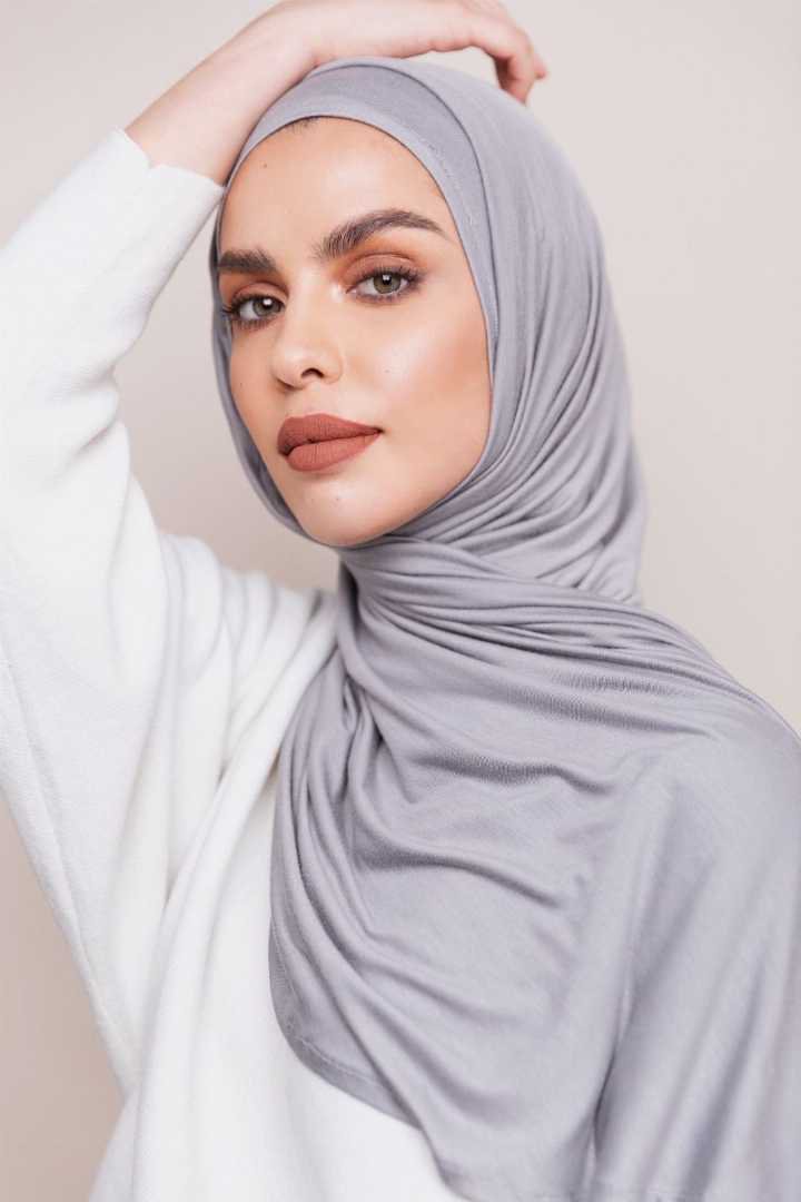korean jersey fabric hijab [ Light Ash ]