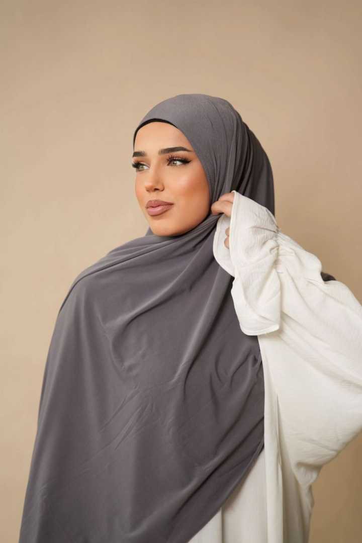 korean jersey fabric hijab [ Dark Ash]