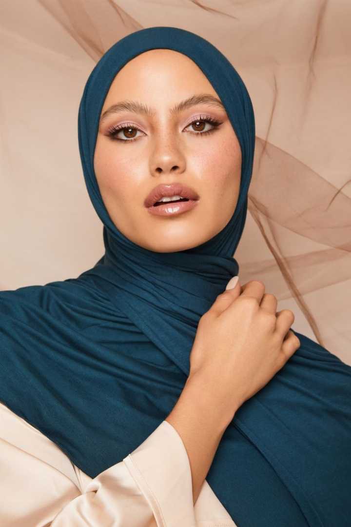 korean jersey fabric hijab TL Blue