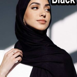 korean jersey fabric hijab Black