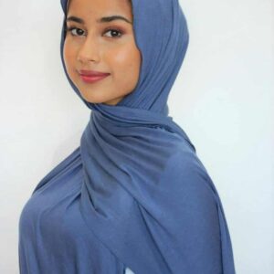 korean jersey fabric hijab  [ Blue grey ]