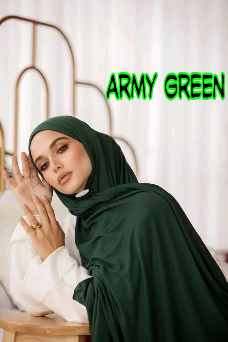 korean jersey fabric hijab Green