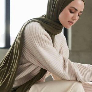 korean jersey fabric hijab Olive
