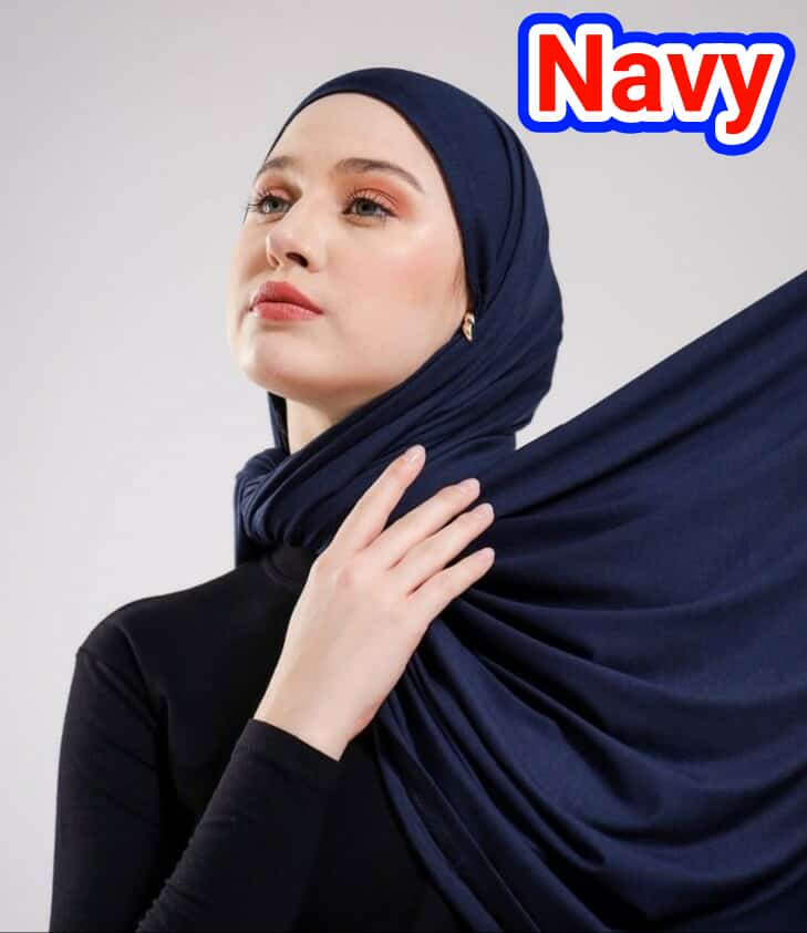 korean jersey fabric hijab Navy
