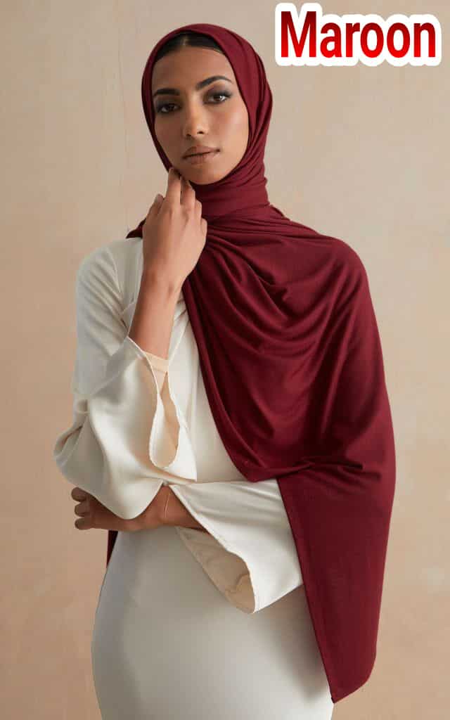 korean jersey fabric hijab Maroon