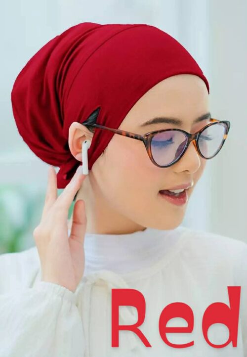 Jersey fabric inner cap [ Red maroon ]