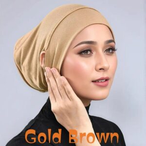Jersey fabric inner cap [ gold brown ]