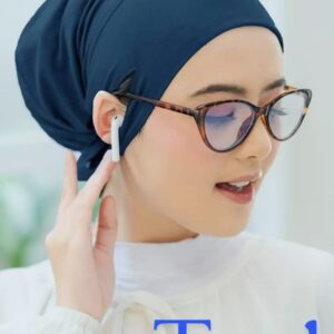 Jersey fabric innar cap [ navy blue ]