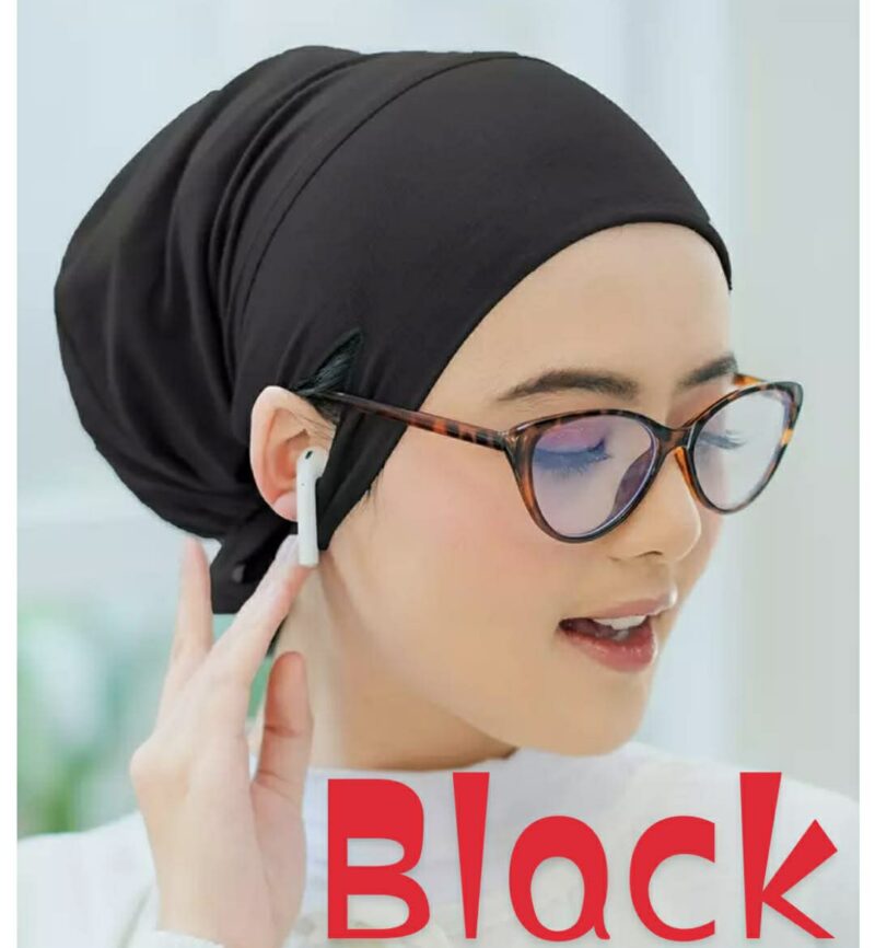 Jersey fabric inner cap   [black]