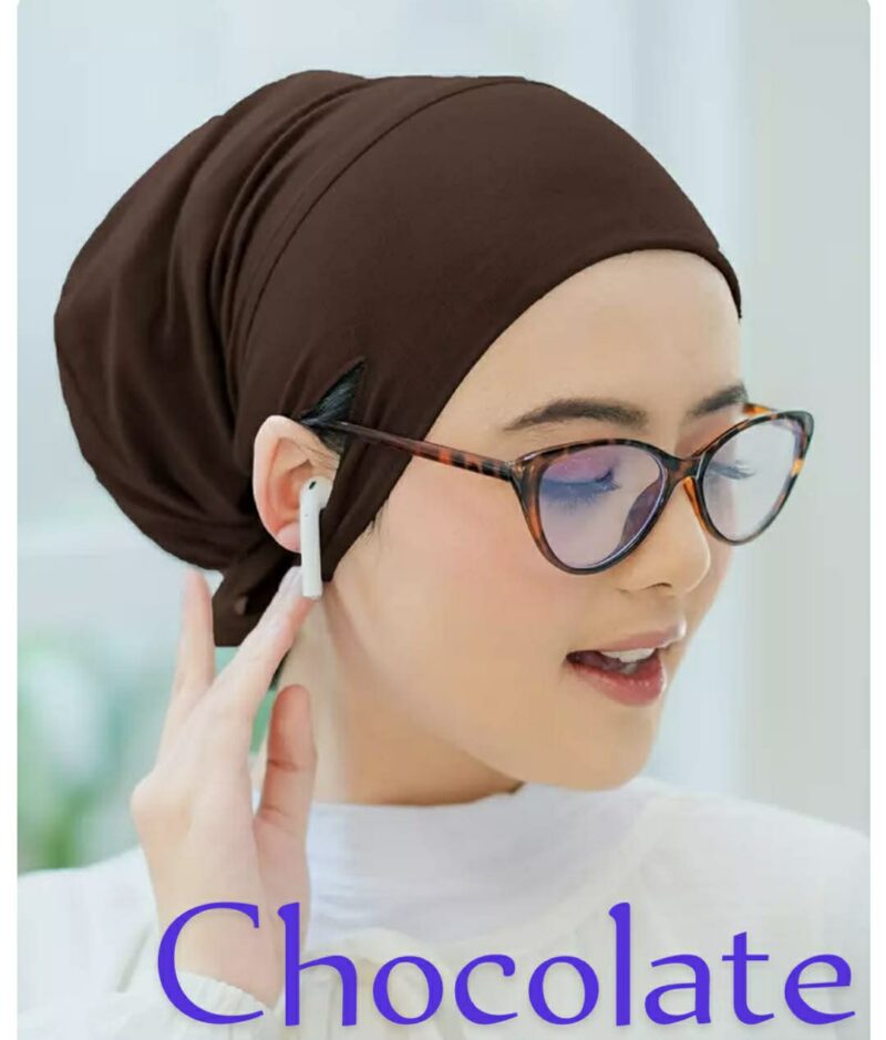 Jersey fabric inner cap [ chocolate ]