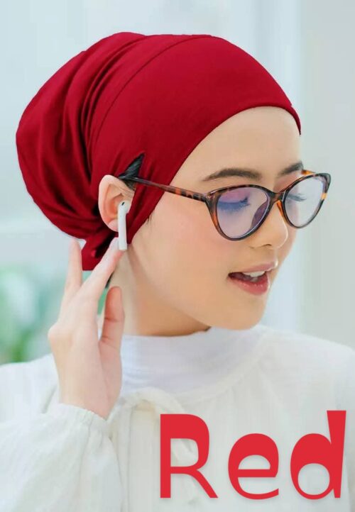Jersey fabric inner cap [red maroon ]