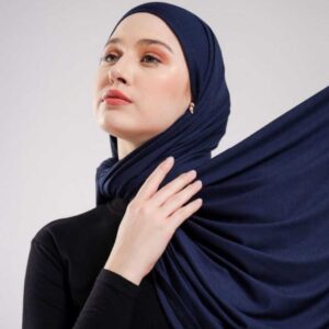 Jersey Hijab soft fabric [ Navy]