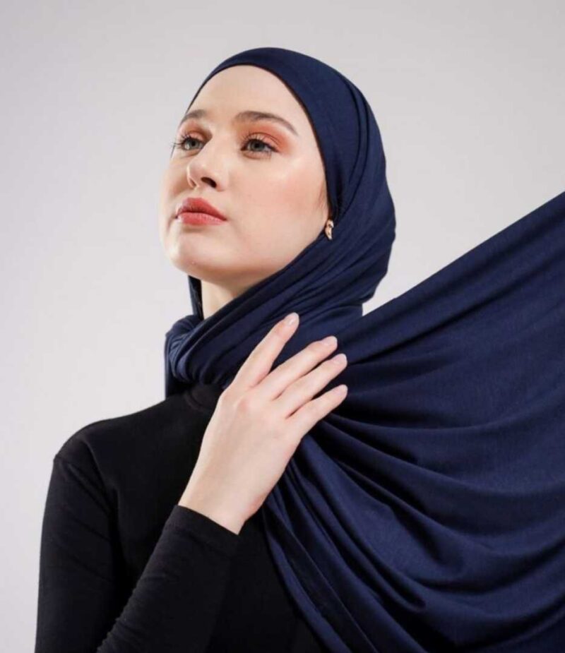Jersey Hijab soft fabric [ Navy]