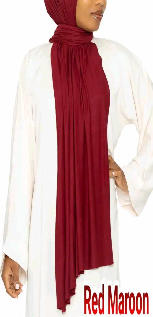 premium jersey hijab 
[ red maroon ]