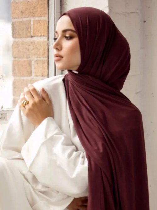 soft and comfortable Jersey Hijab [ dark Maroon ]