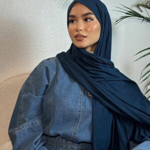 Jersey Hijab soft fabric [ Navy]