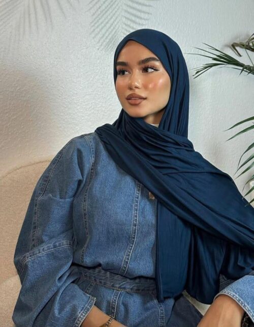 Jersey Hijab soft fabric [ Navy]