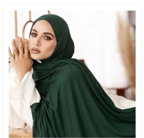 soft Jersey hizab [ deep green ]