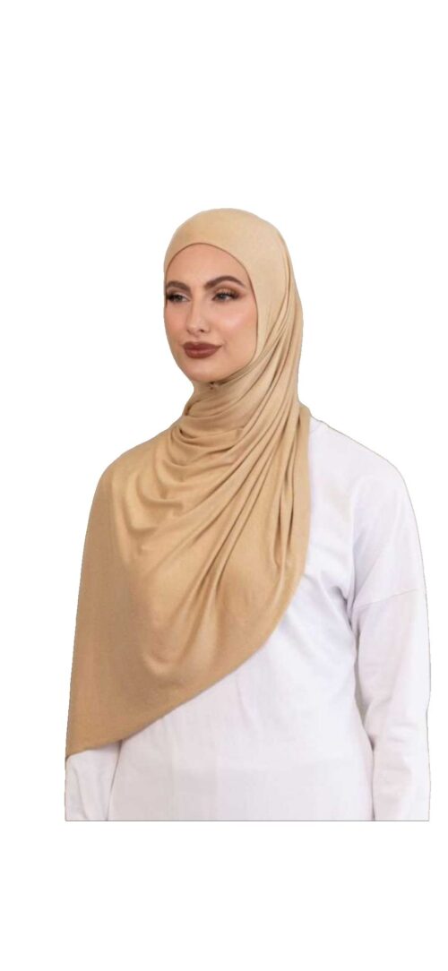 premium jersey fabric hijab 
[ gold brown]